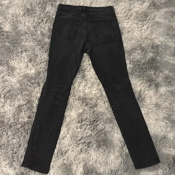 H&M Size 33/32 Black Skinny Light Distressed Jeans 98% Cotton 2% Elastane - Picture 5 of 11